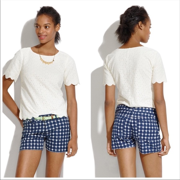 Madewell Pants - Madewell Denim Cutoffs in Graphic Grid Pattern